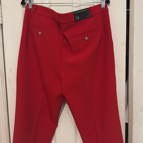 Banana Republic Avery Straight-Fit  Mid-Rise Red pant size 14 New With Tags - Picture 5 of 11